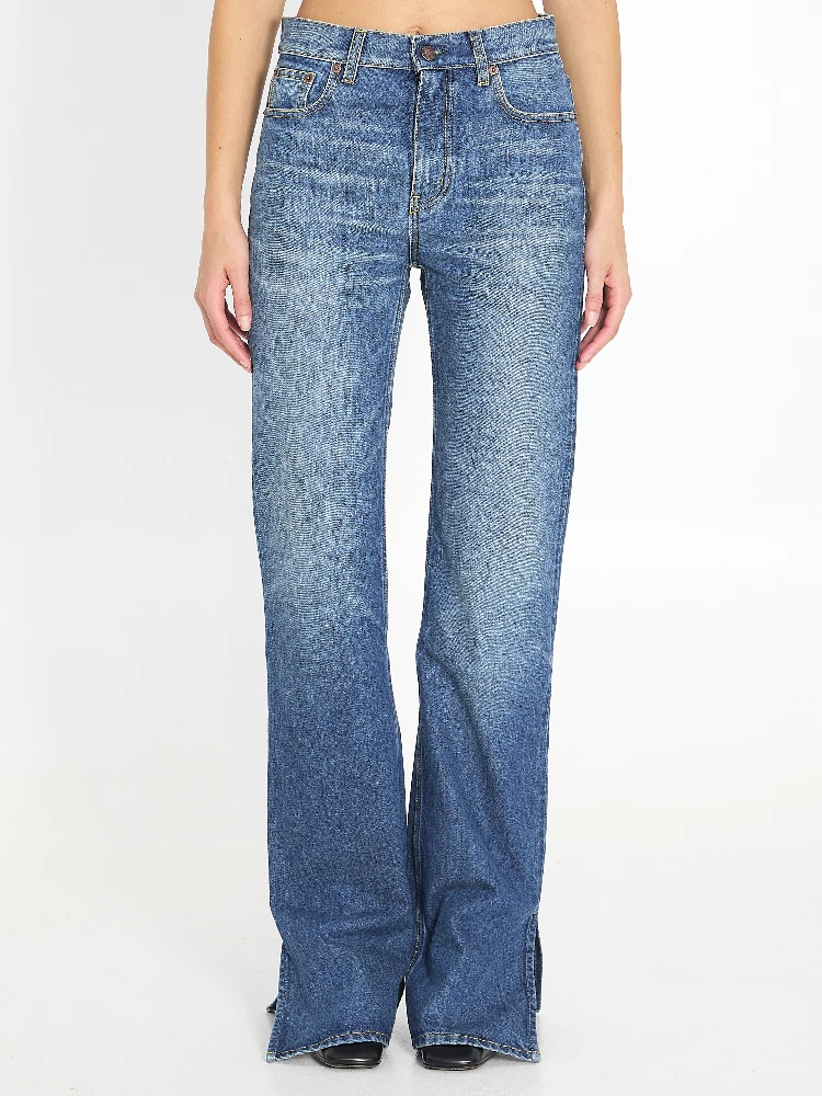Straight-leg denim jeans
