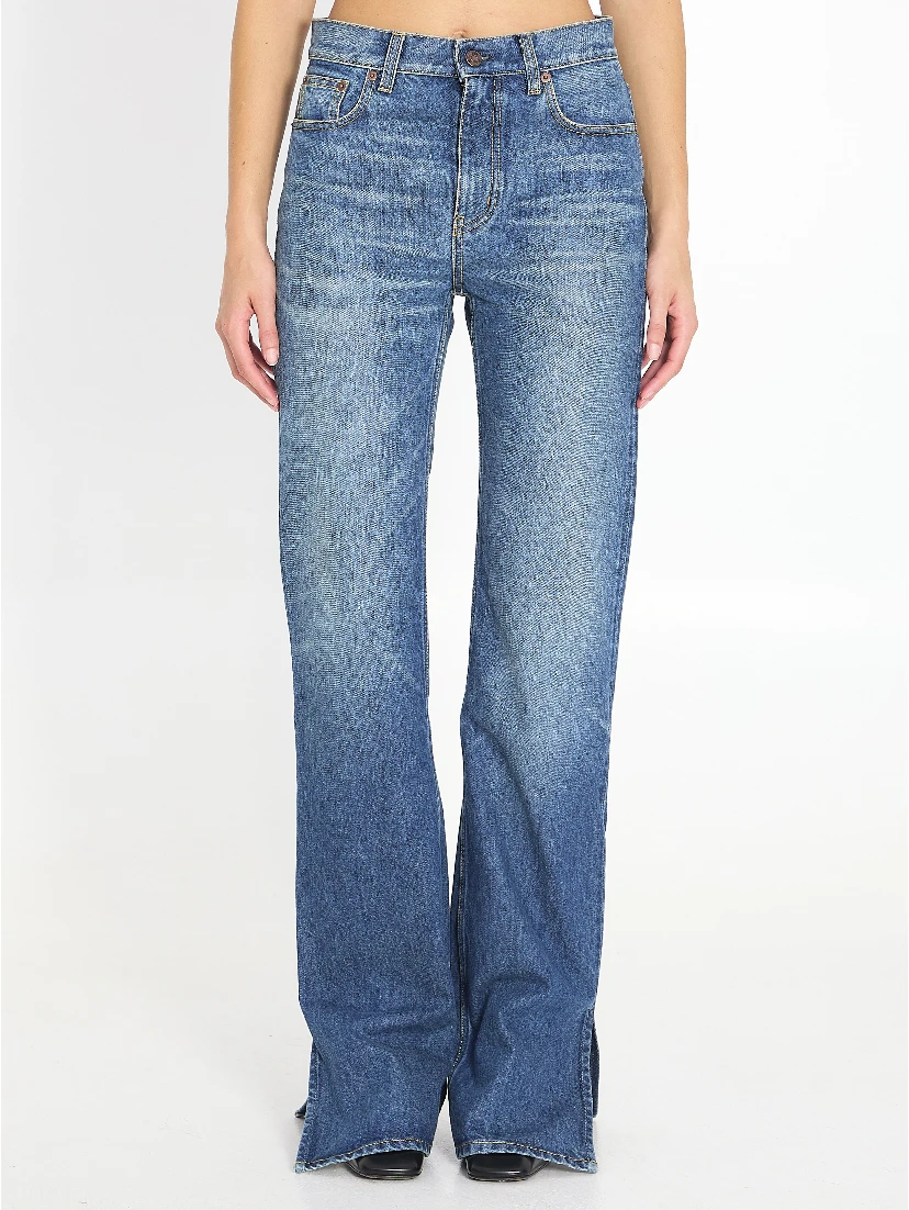 Straight-leg denim jeans