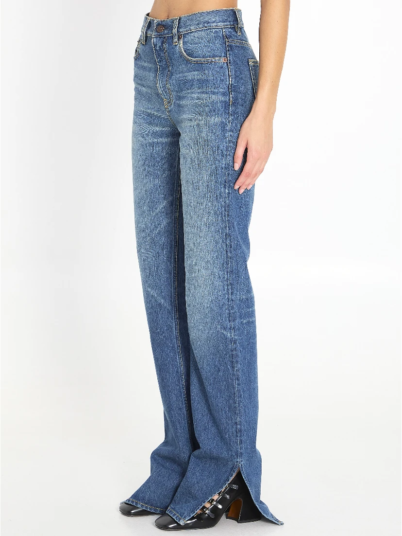 Straight-leg denim jeans