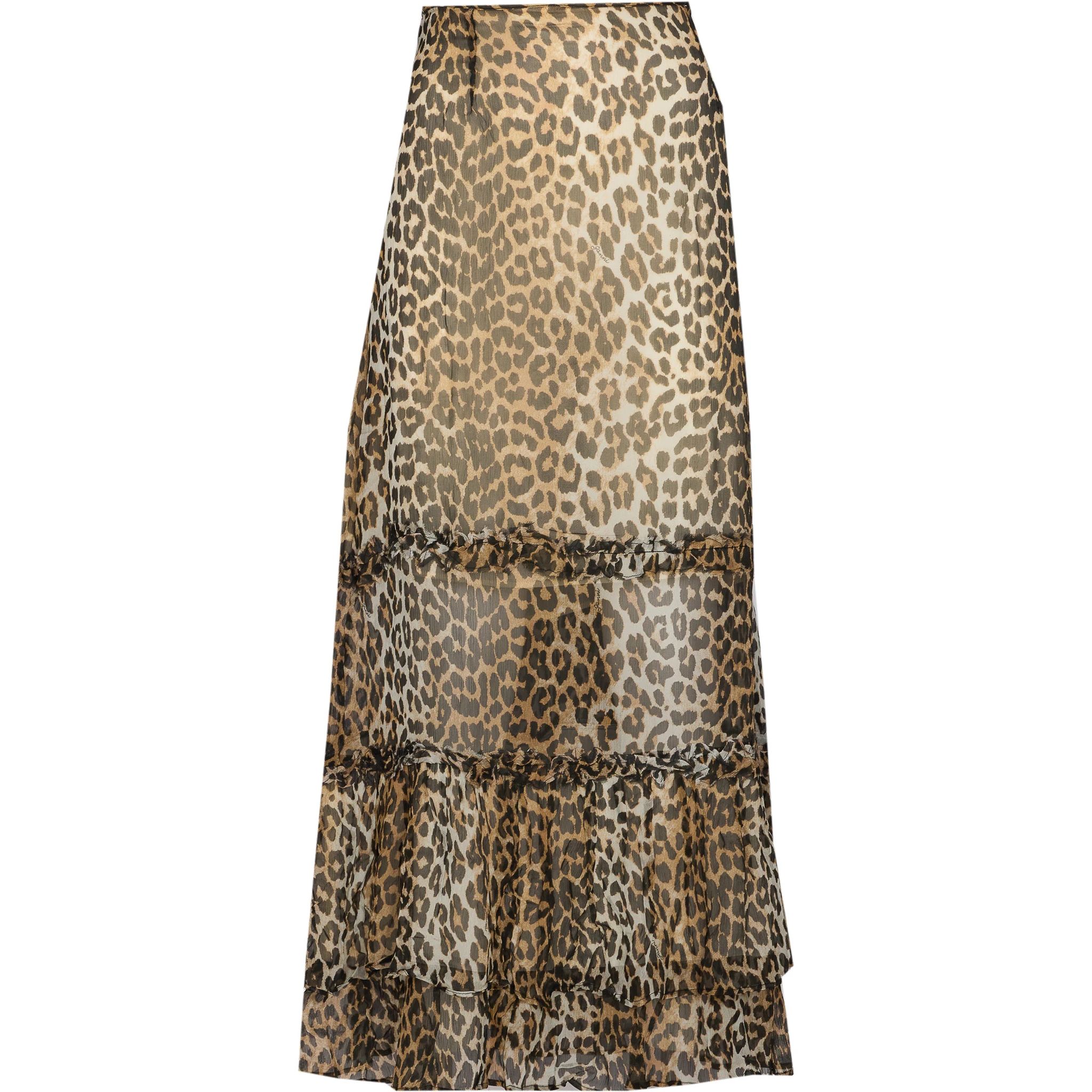 Animal Print Flared Layered Leopard Skirt