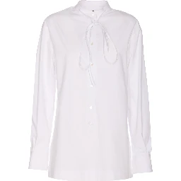 Neck-tie long-sleeve top