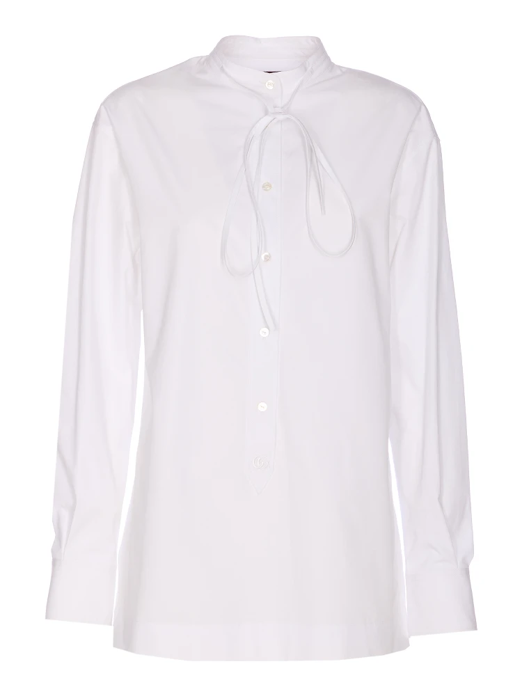 Neck-tie long-sleeve top