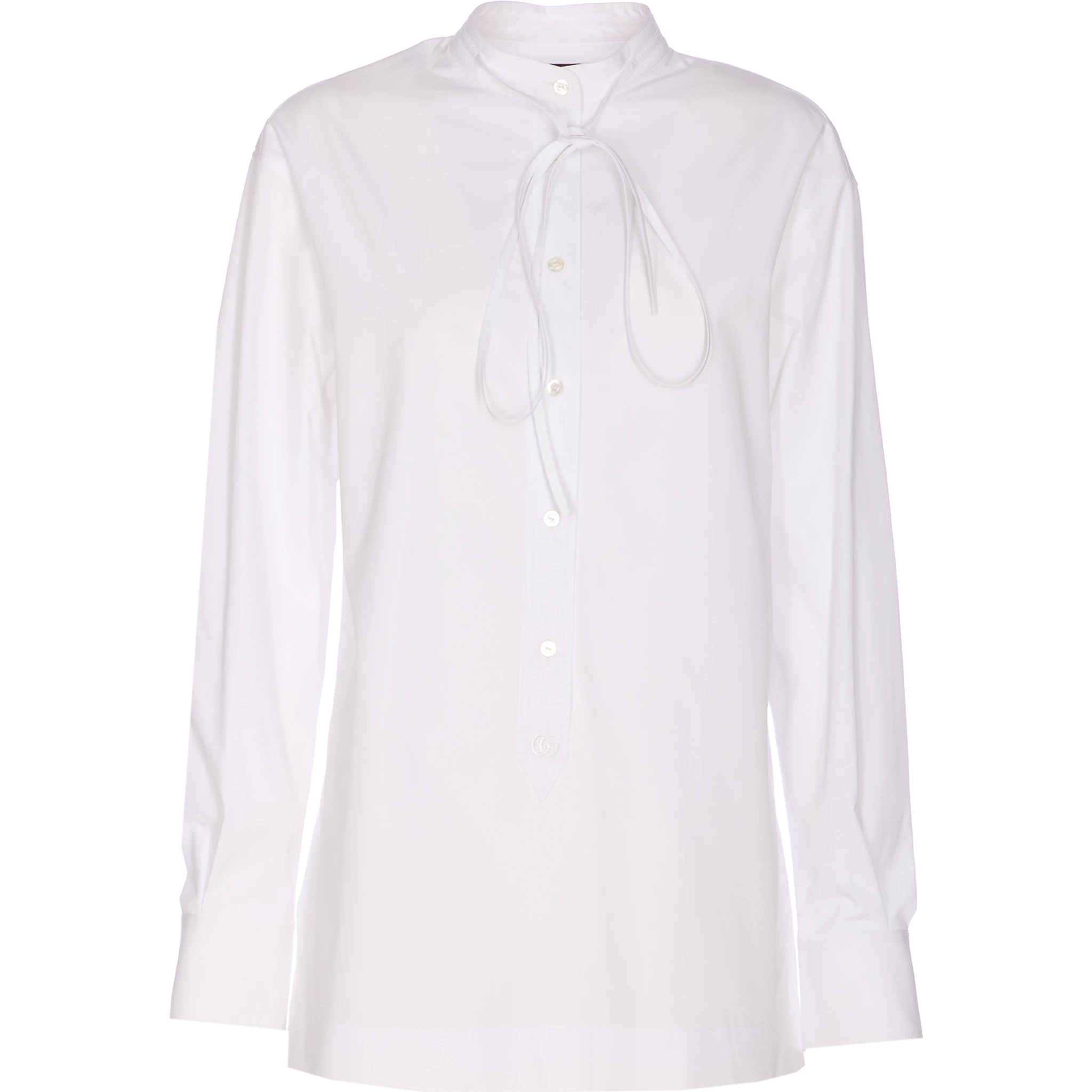 Neck-tie long-sleeve top