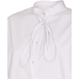 Neck-tie long-sleeve top