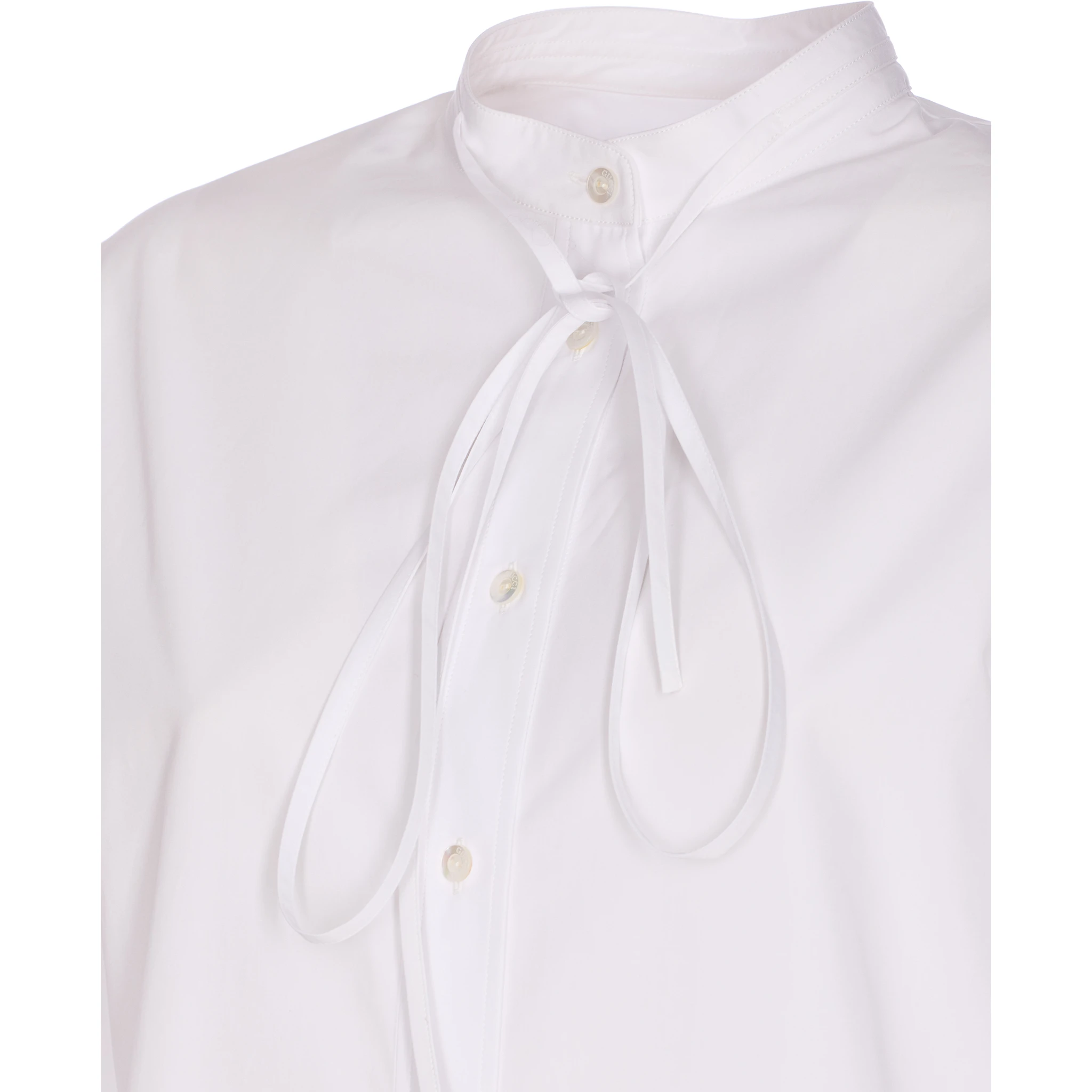 Neck-tie long-sleeve top