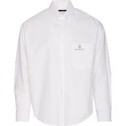 logo-embroidered poplin shirt