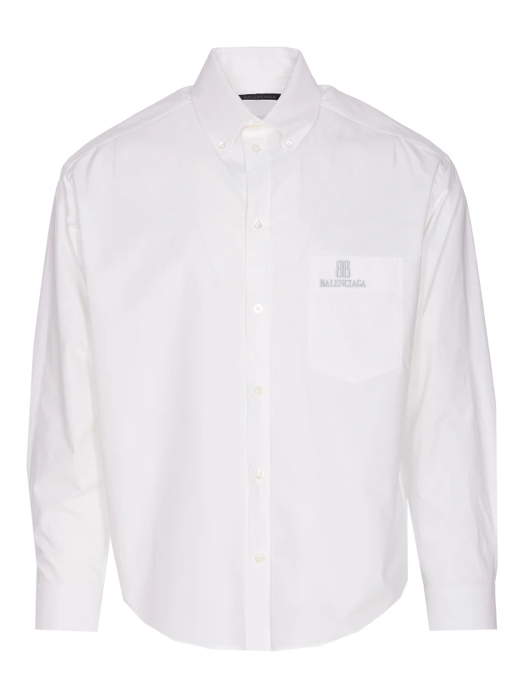 logo-embroidered poplin shirt