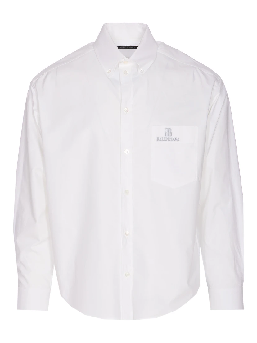 logo-embroidered poplin shirt