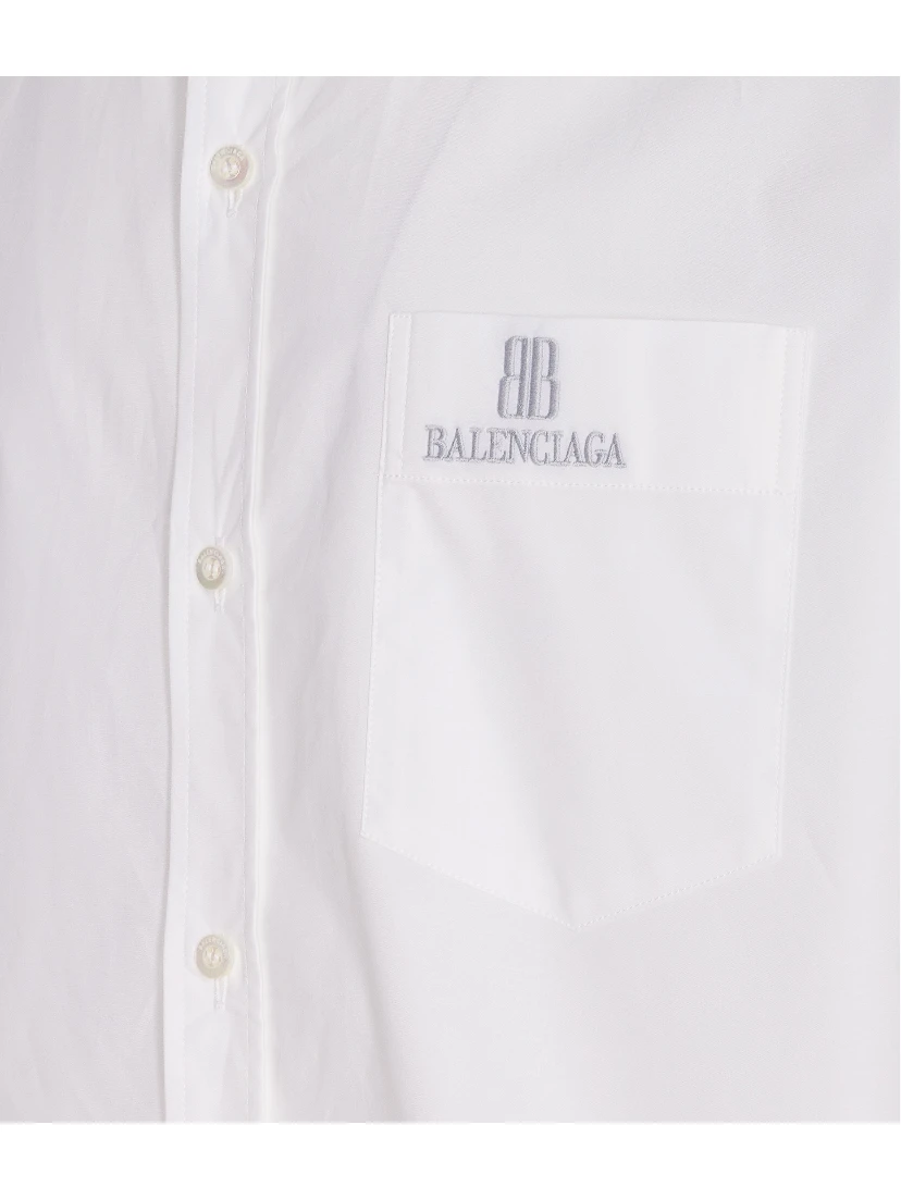 logo-embroidered poplin shirt
