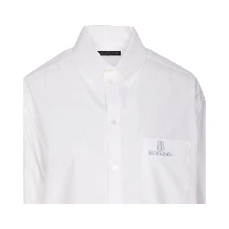 logo-embroidered poplin shirt