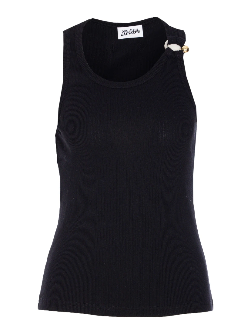 piercing-detail tank top