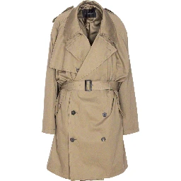 Belted double-breasted trench coat