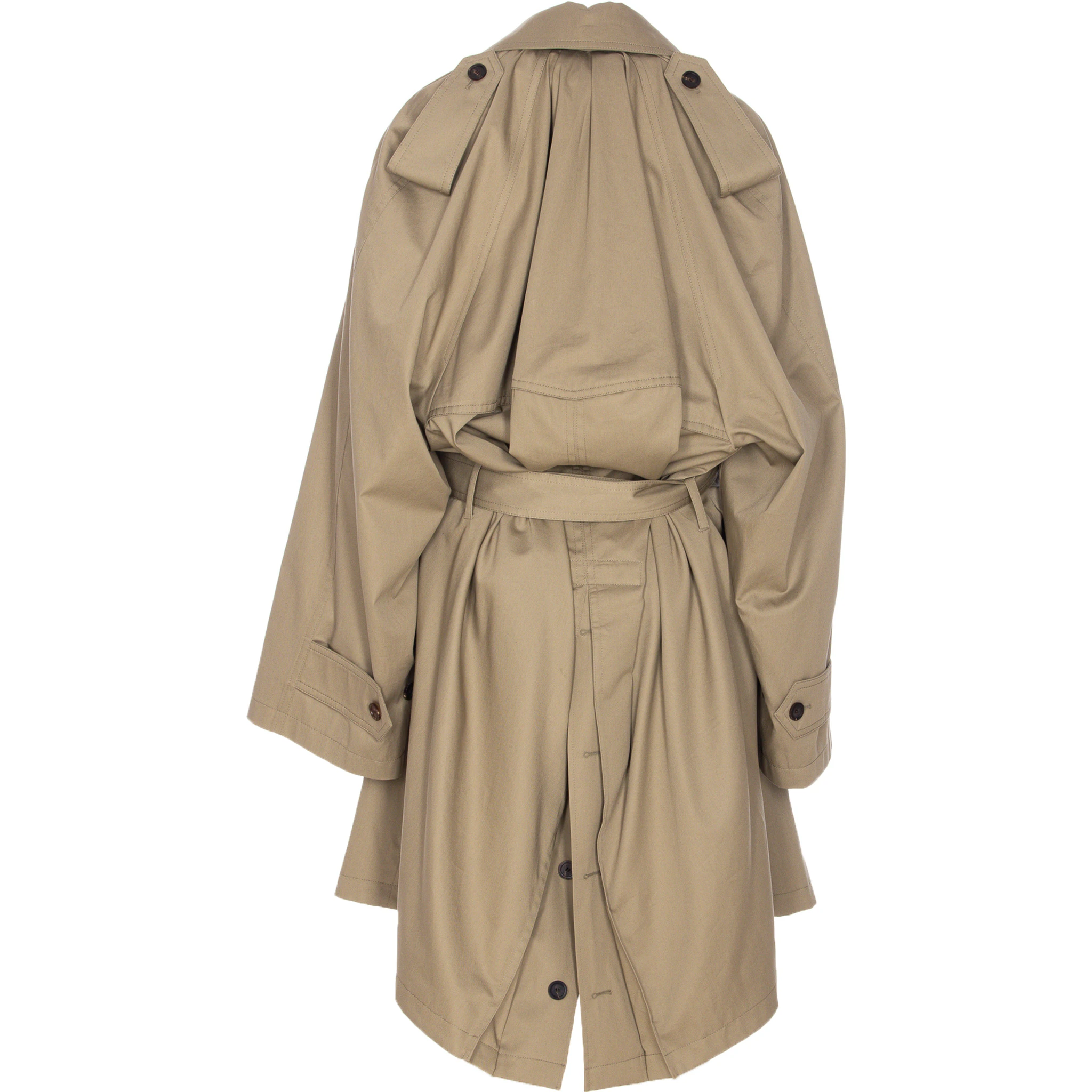 Belted double-breasted trench coat