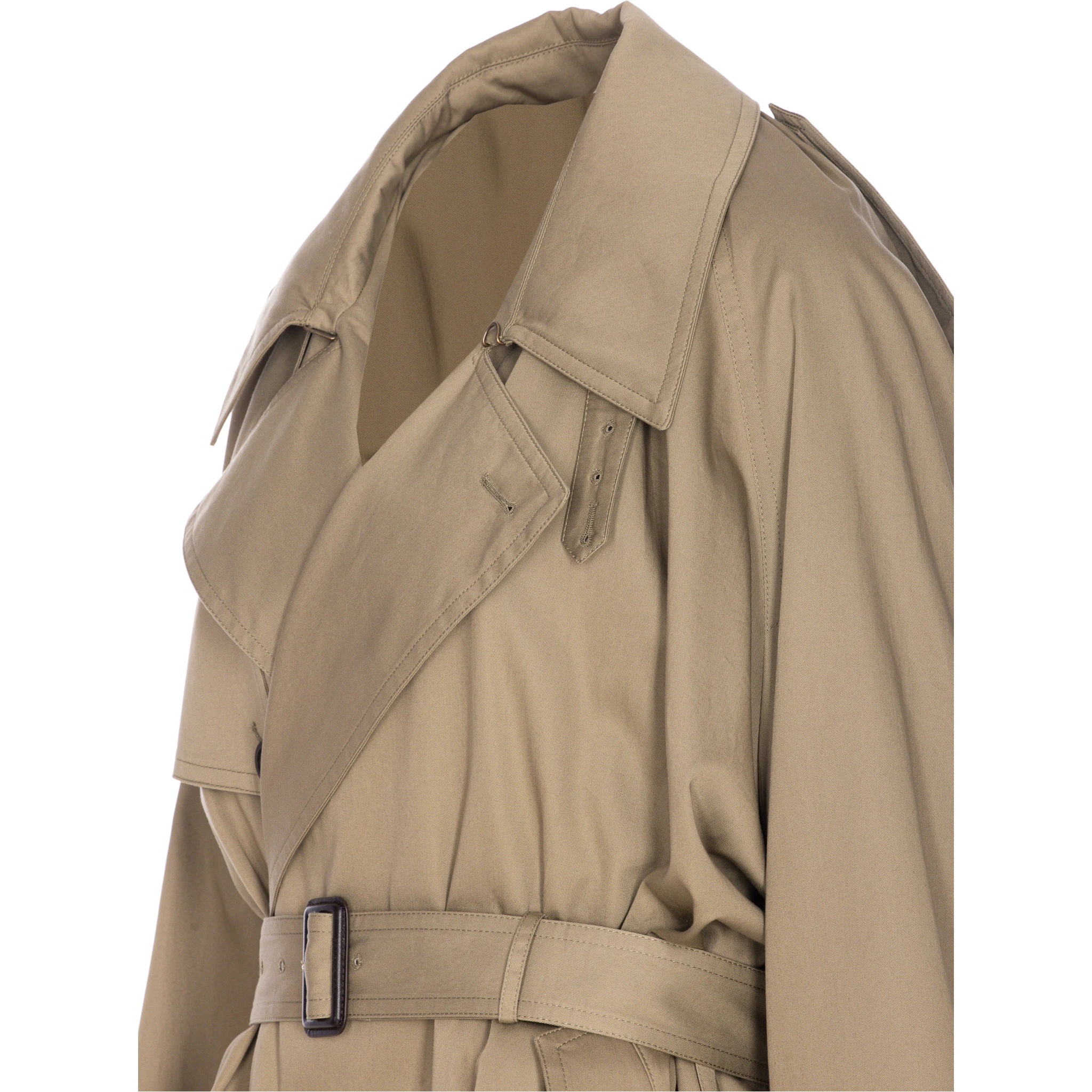 Belted double-breasted trench coat