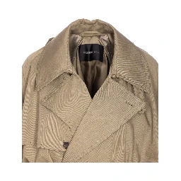 Belted double-breasted trench coat