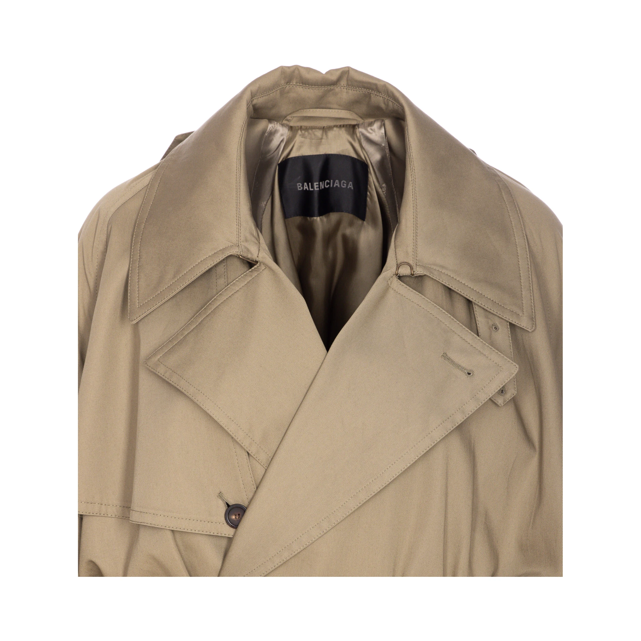 Belted double-breasted trench coat
