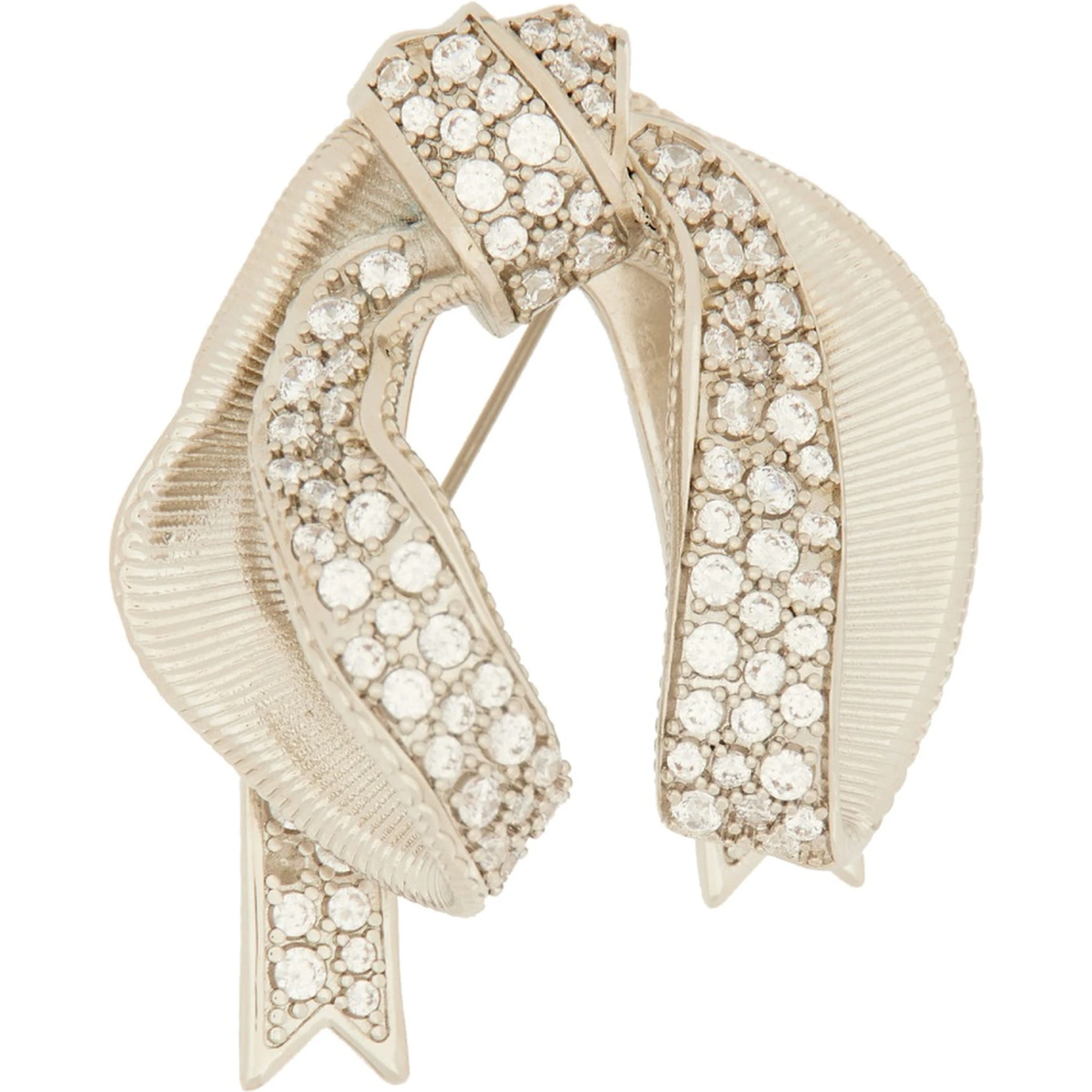 BOW BROOCH WITH RHINESTONES