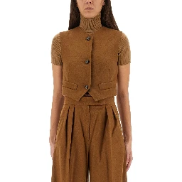 CAMEL HAIR "EDDA" VEST