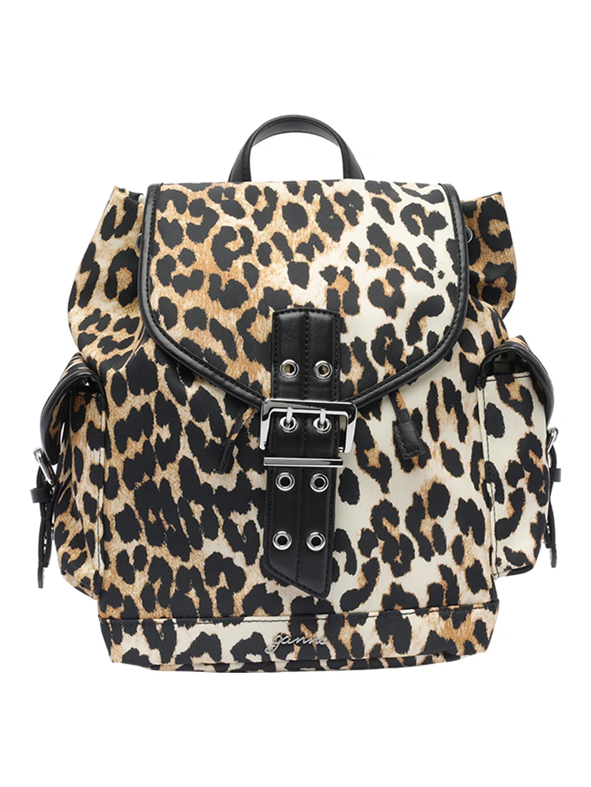 leopard-print backpack