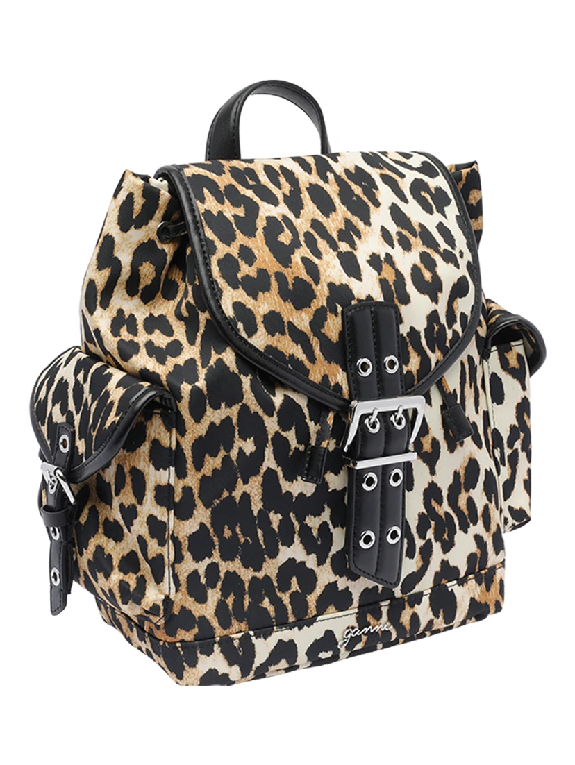leopard-print backpack