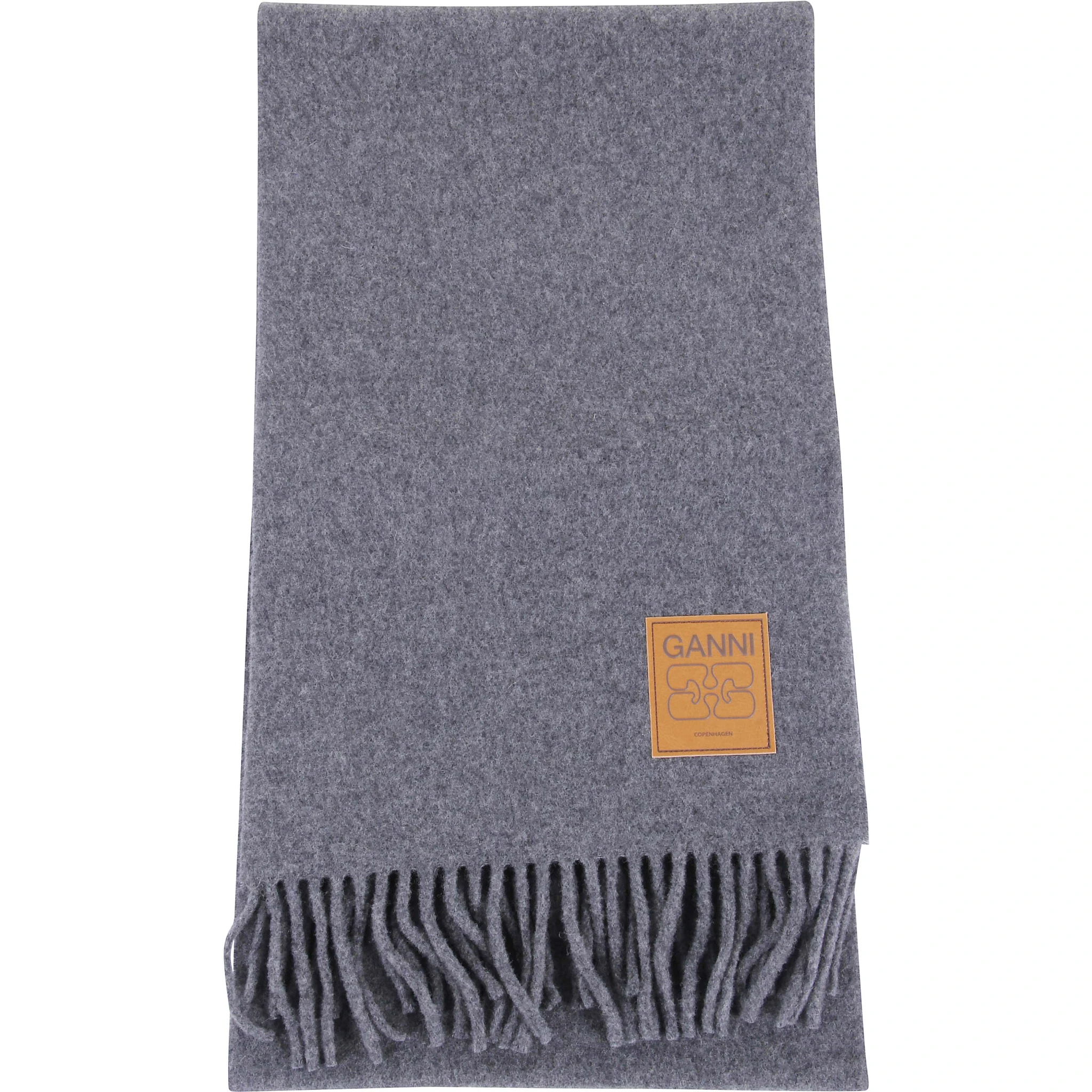 logo-patch fringed scarf
