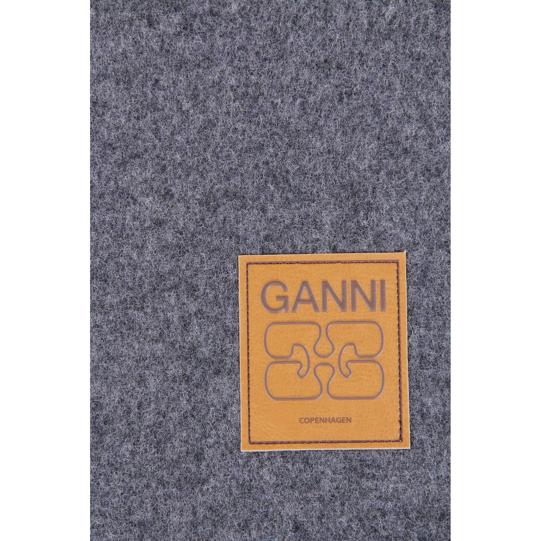 logo-patch fringed scarf