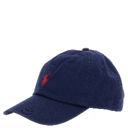 Blue Baseball Cap with Pony Embroidery on the Front and Rear Adjustable Buckle Closure in Cotton Woman