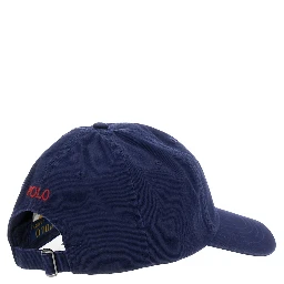 Blue Baseball Cap with Pony Embroidery on the Front and Rear Adjustable Buckle Closure in Cotton Woman