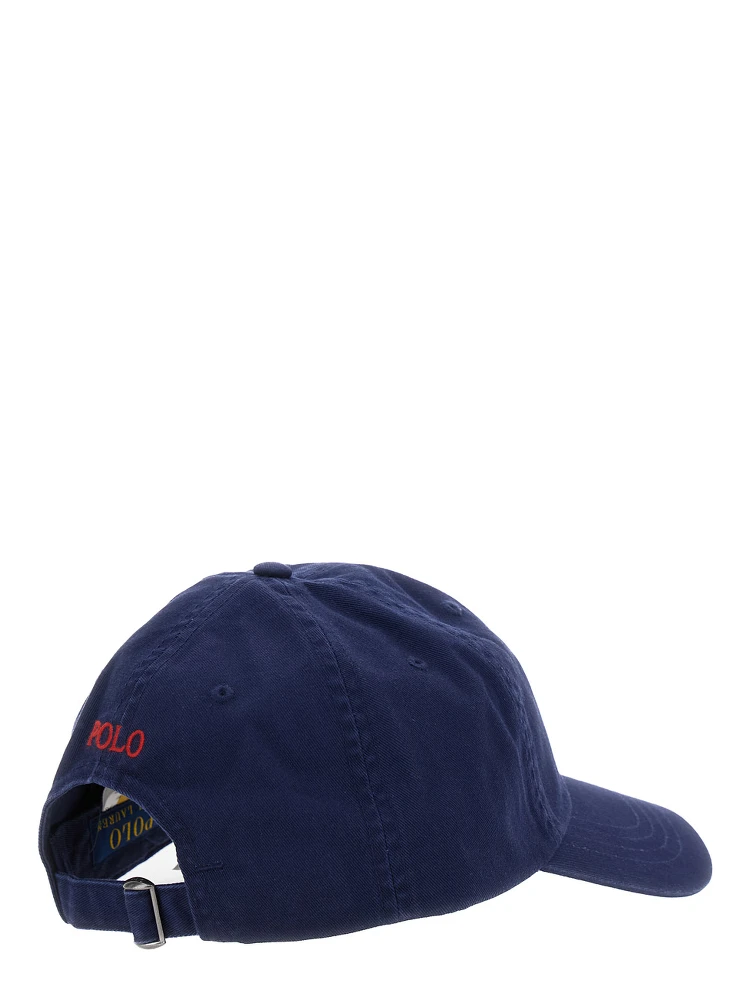 Blue Baseball Cap with Pony Embroidery on the Front and Rear Adjustable Buckle Closure in Cotton Woman alternative