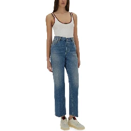 RIBBED COTTON TANK TOP WITH WEB