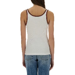RIBBED COTTON TANK TOP WITH WEB