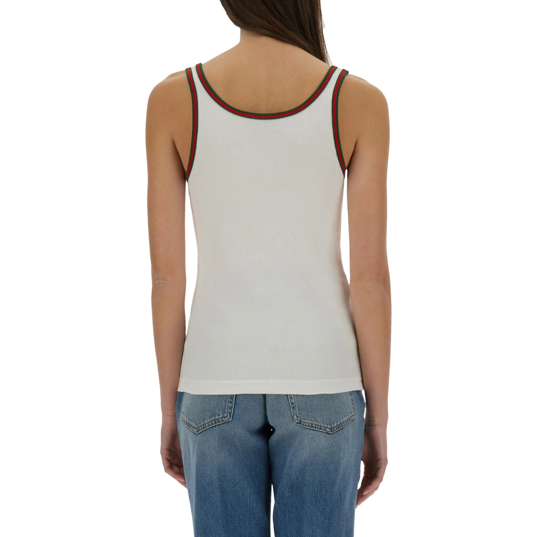 RIBBED COTTON TANK TOP WITH WEB