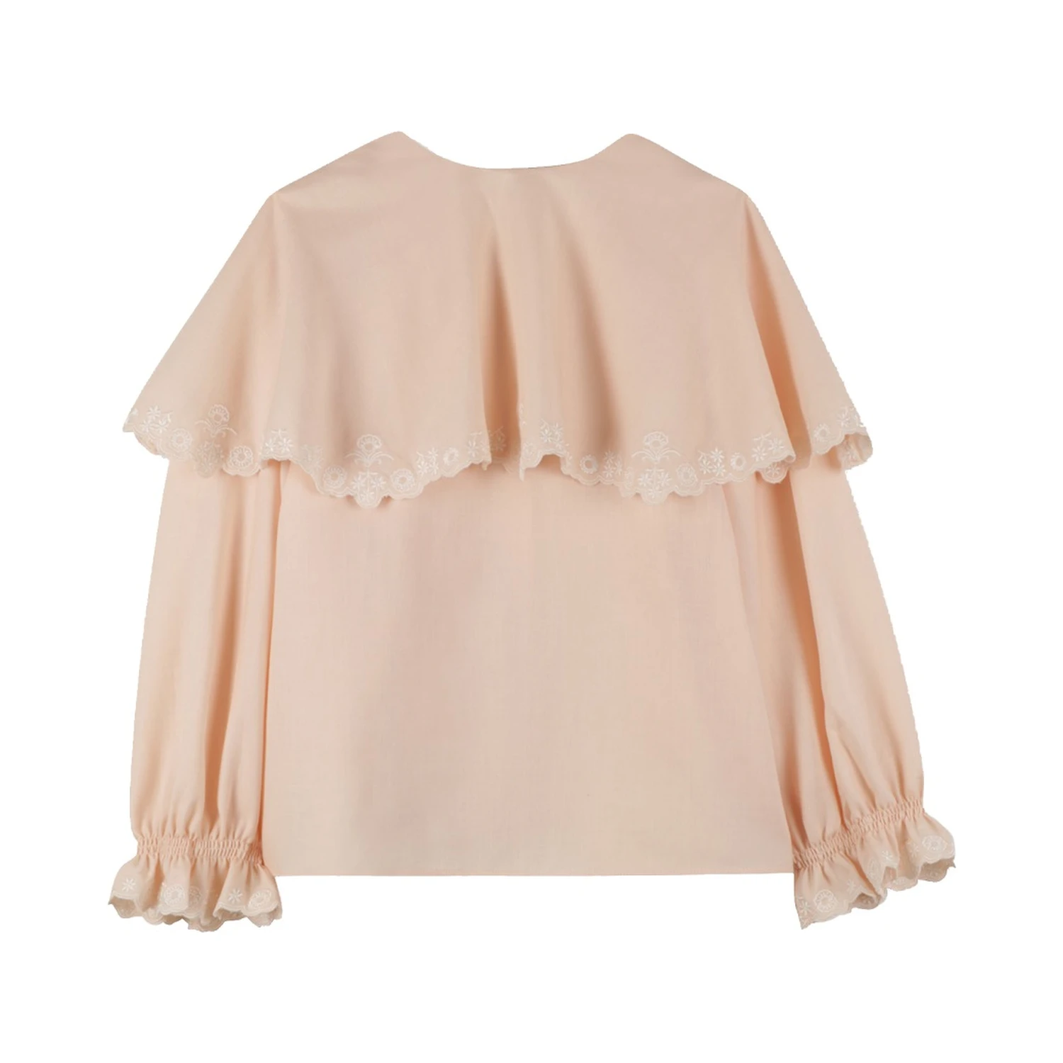 Kids embroidered ruffled-collar blouse pink ...