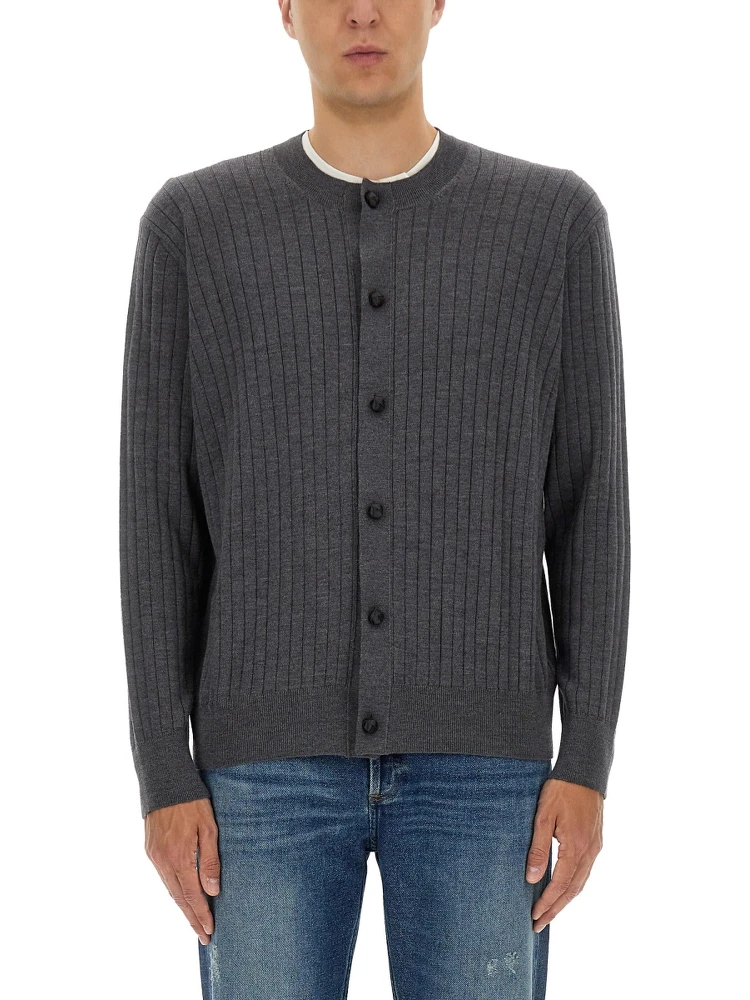 RIBBED WOOL CARDIGAN