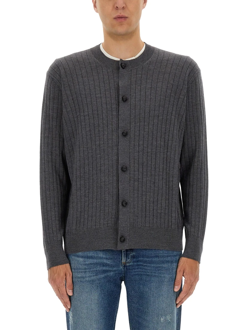 RIBBED WOOL CARDIGAN