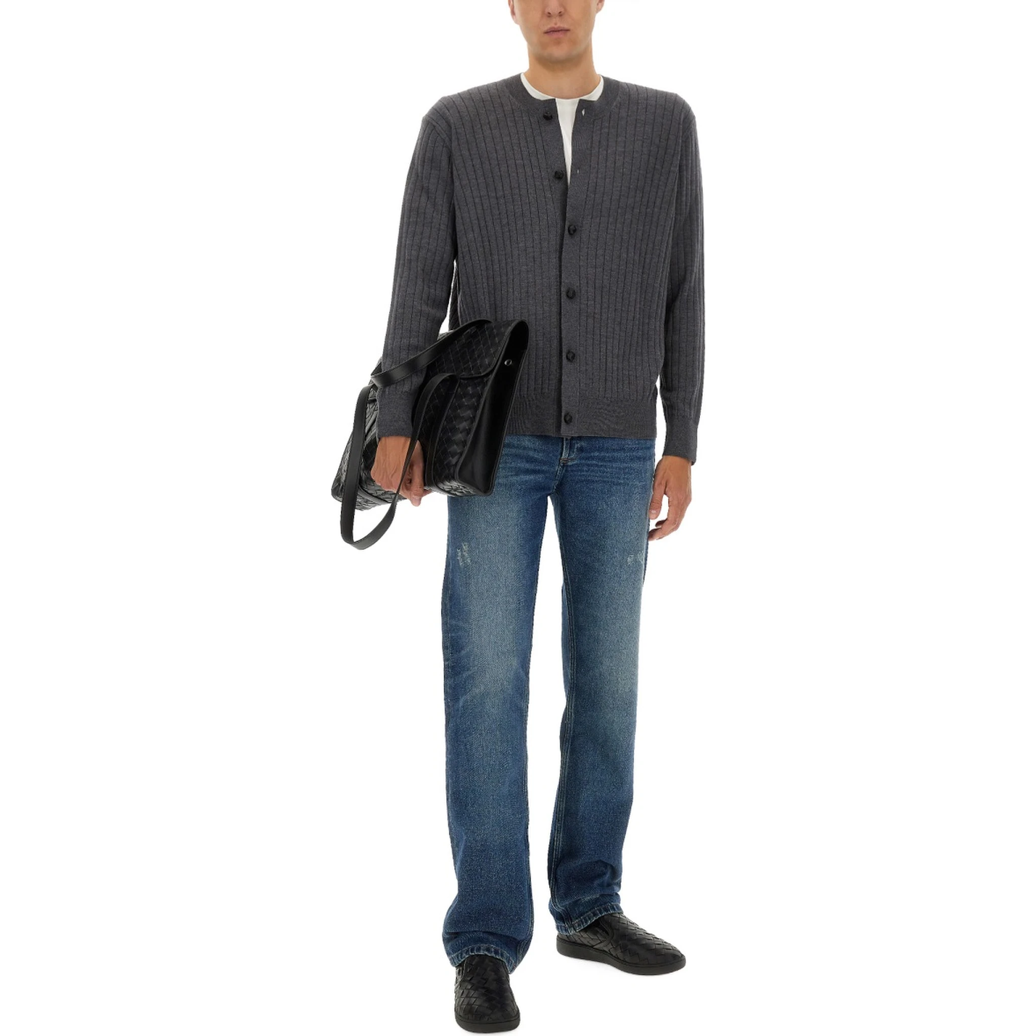 RIBBED WOOL CARDIGAN