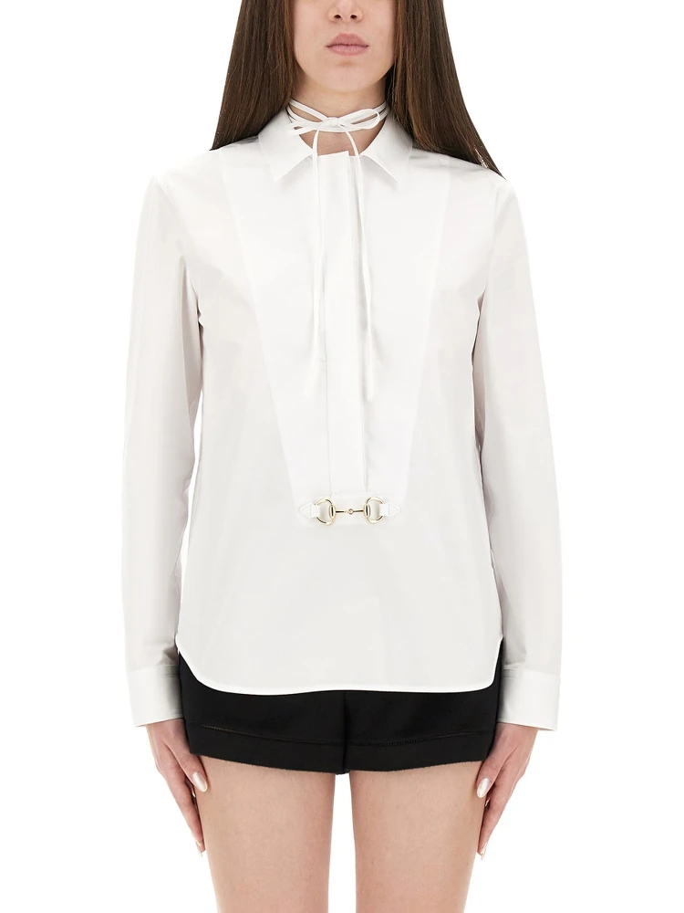 COTTON POPLIN SHIRT WITH CLAMP