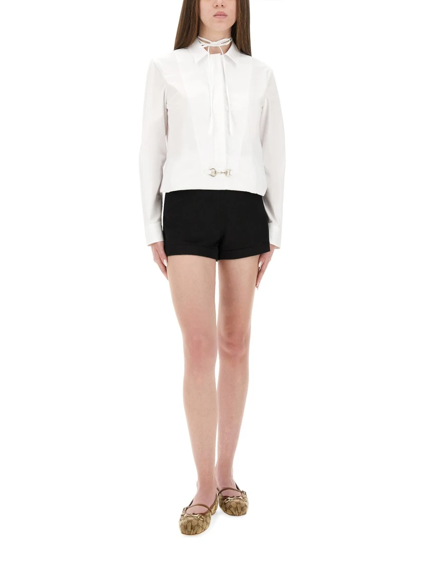 COTTON POPLIN SHIRT WITH CLAMP