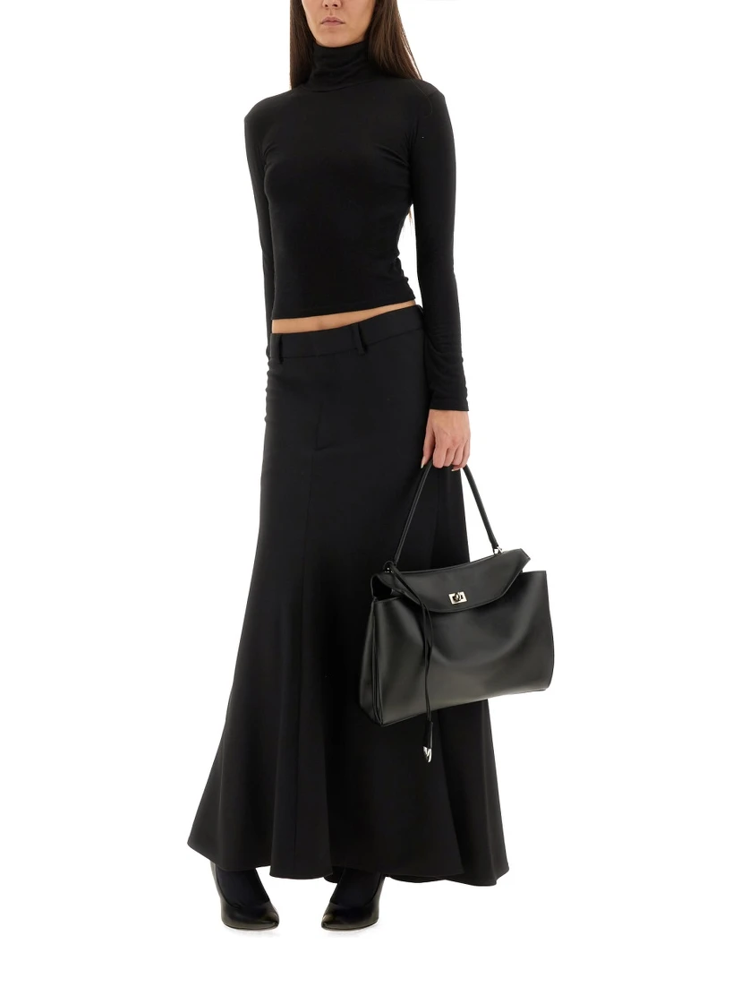 "GODET" MAXI SKIRT