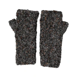 Gray Virgin Wool Knitted Fingerless Men Gloves