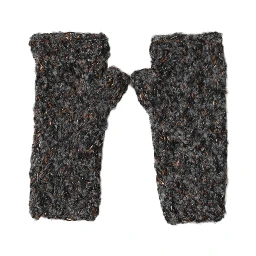 Gray Virgin Wool Knitted Fingerless Men Gloves