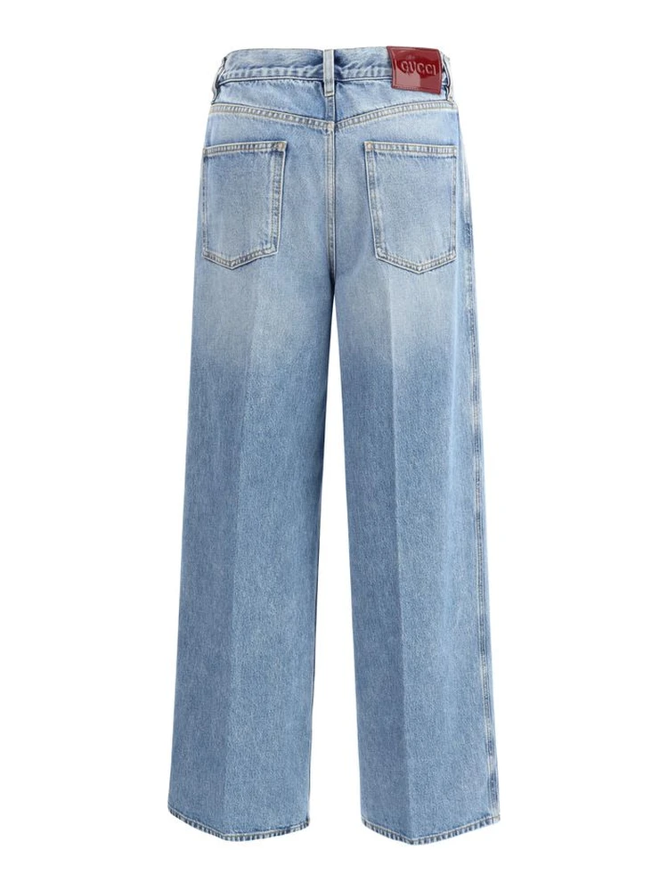 Light Blue Cotton Jeans Denim alternative