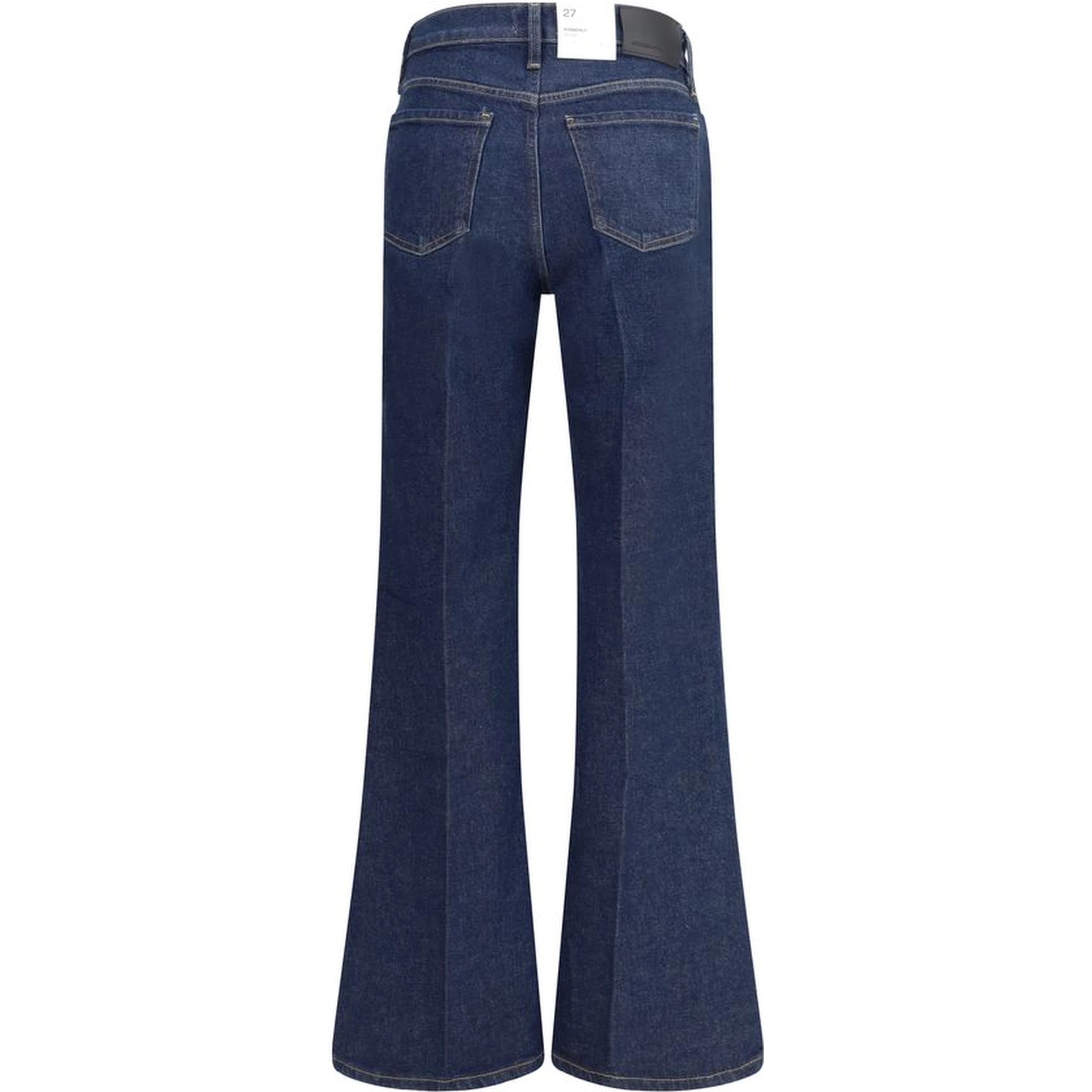 Blue Cotton Flared Jeans