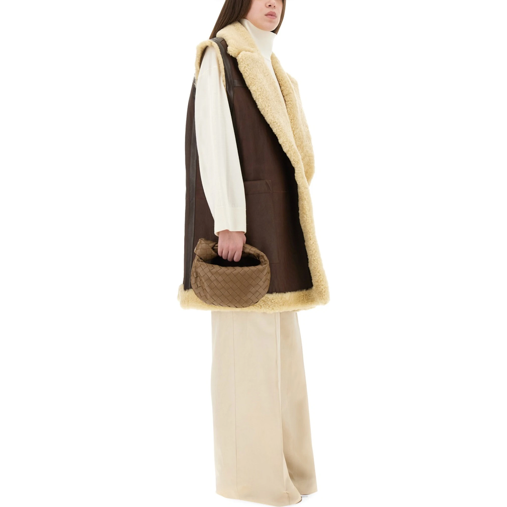 LEATHER AND SHEARLING VEST