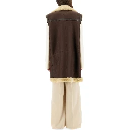 LEATHER AND SHEARLING VEST