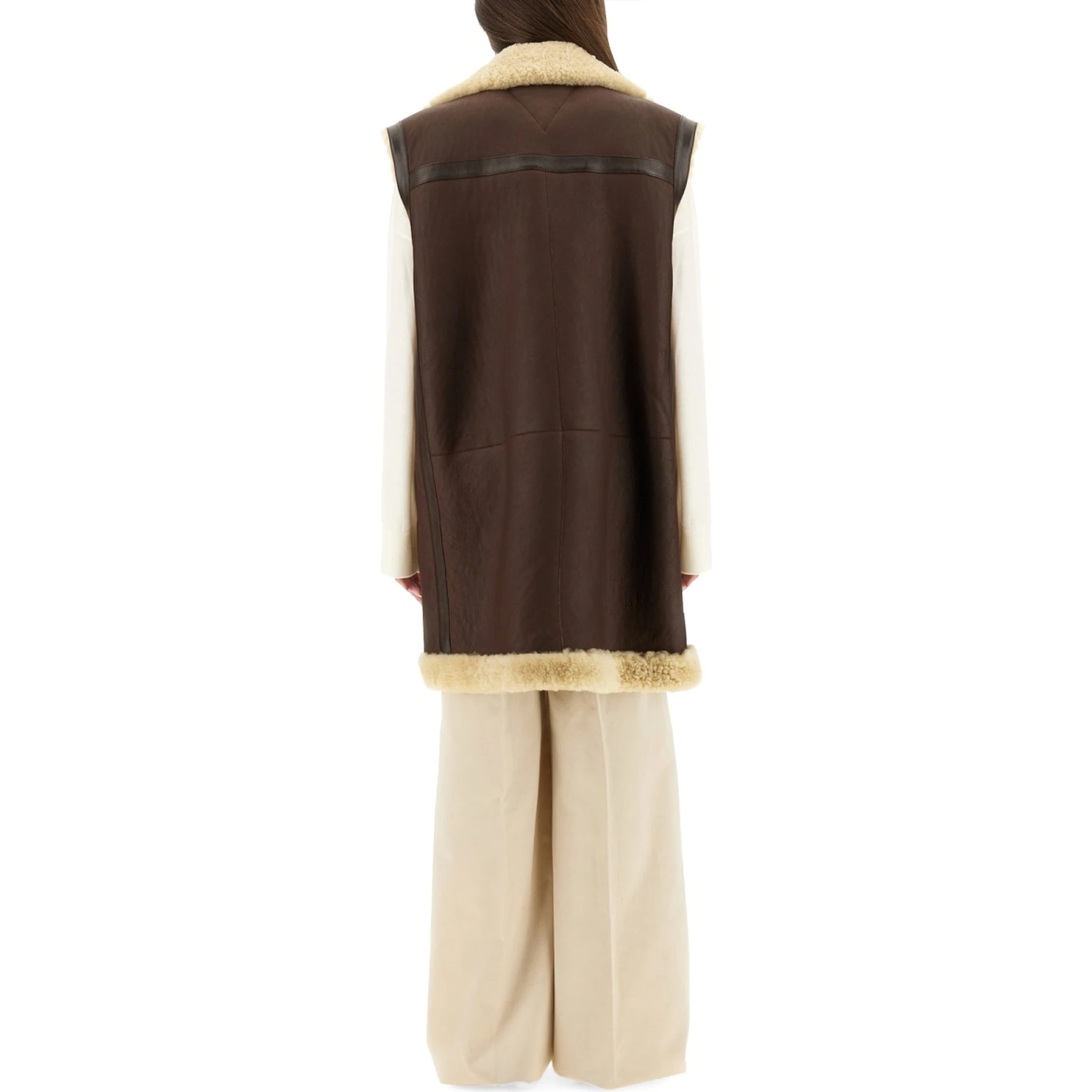 LEATHER AND SHEARLING VEST