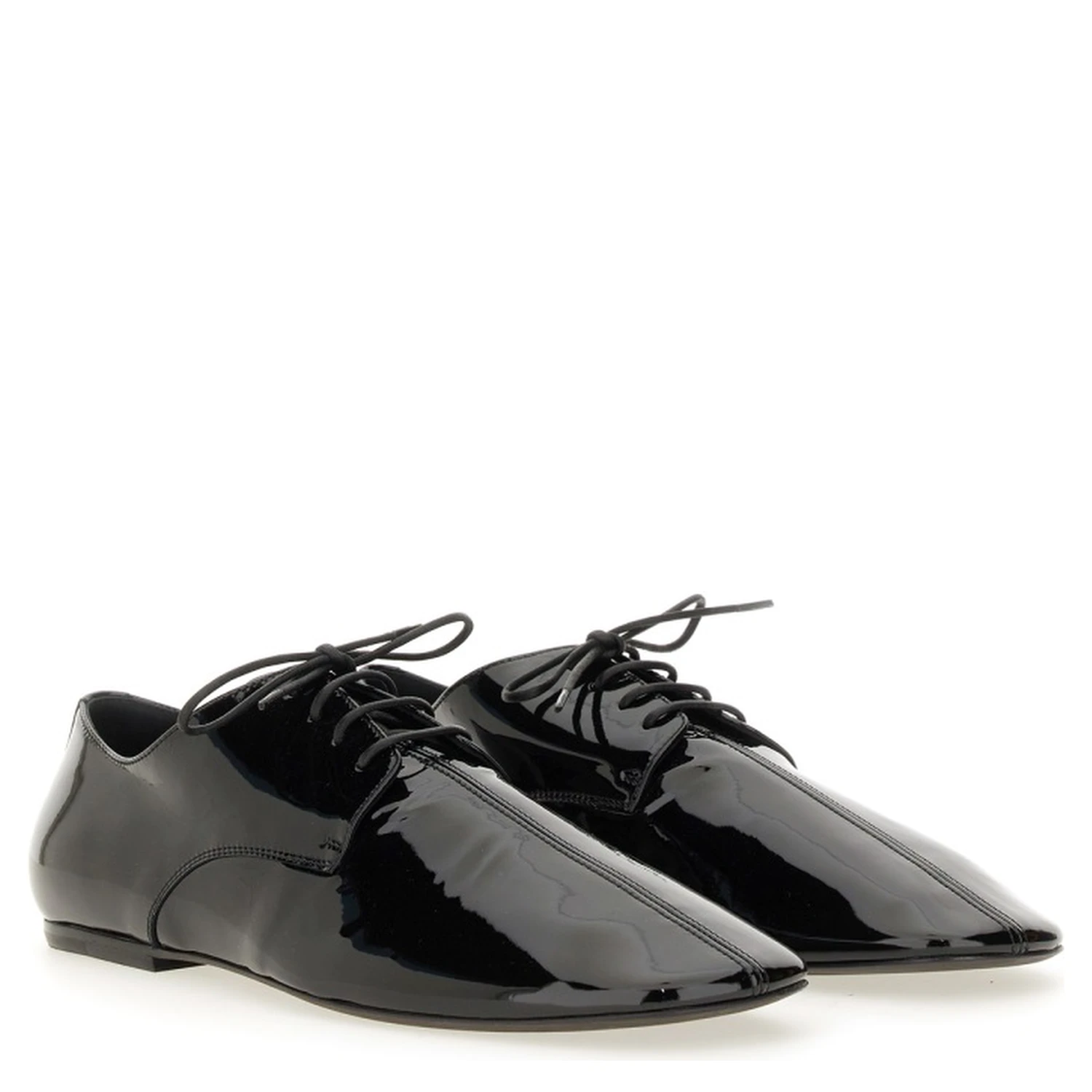 SHINY LEATHER LACE-UP SHOE