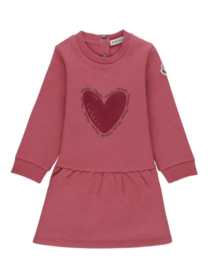Heart embellished flared dress