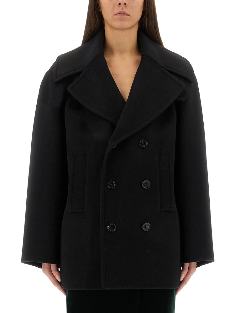 DOUBLE-BREASTED WOOL CABAN