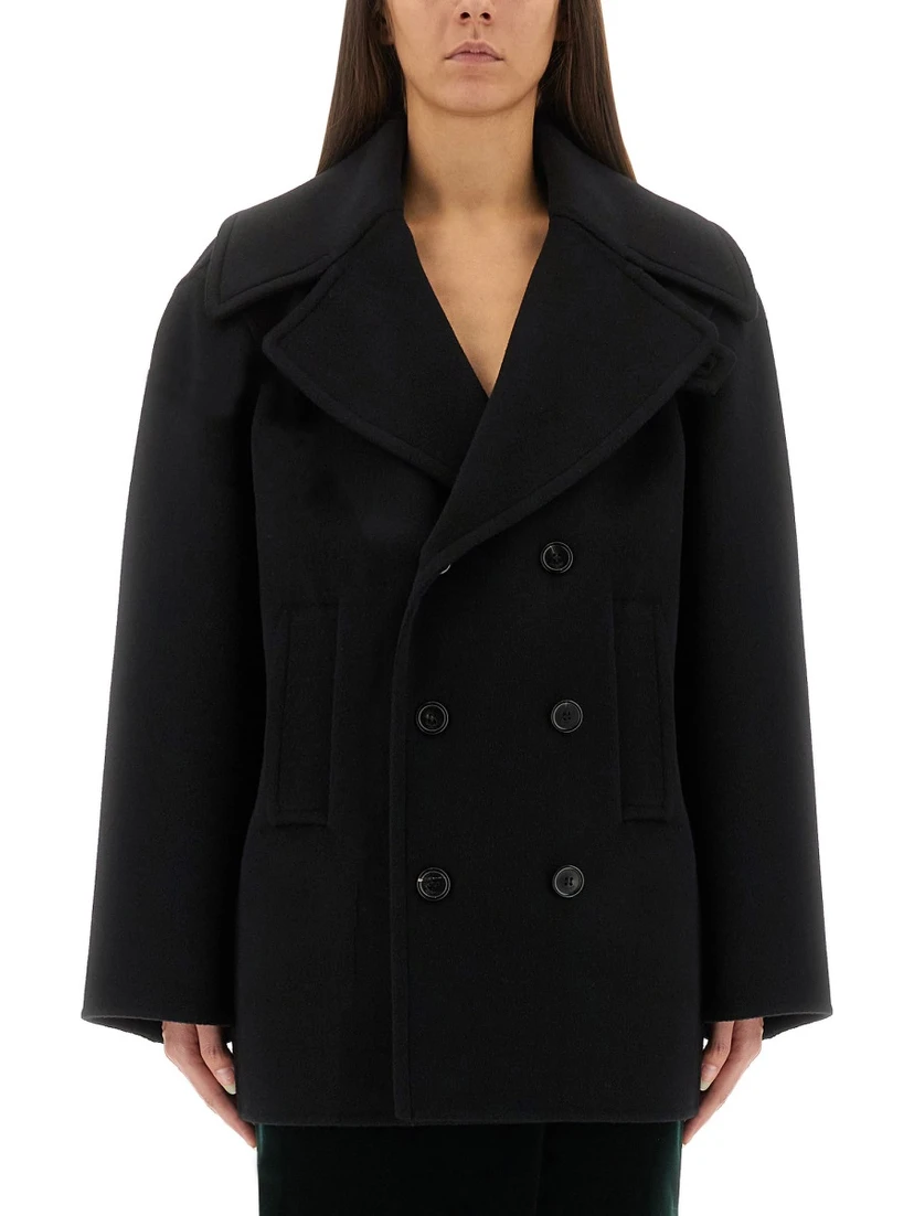 DOUBLE-BREASTED WOOL CABAN